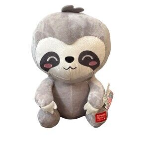 Kawaii Kuties Sloth Plush Stuffed Animal Soft Toy Gray Cute Smiling 12”